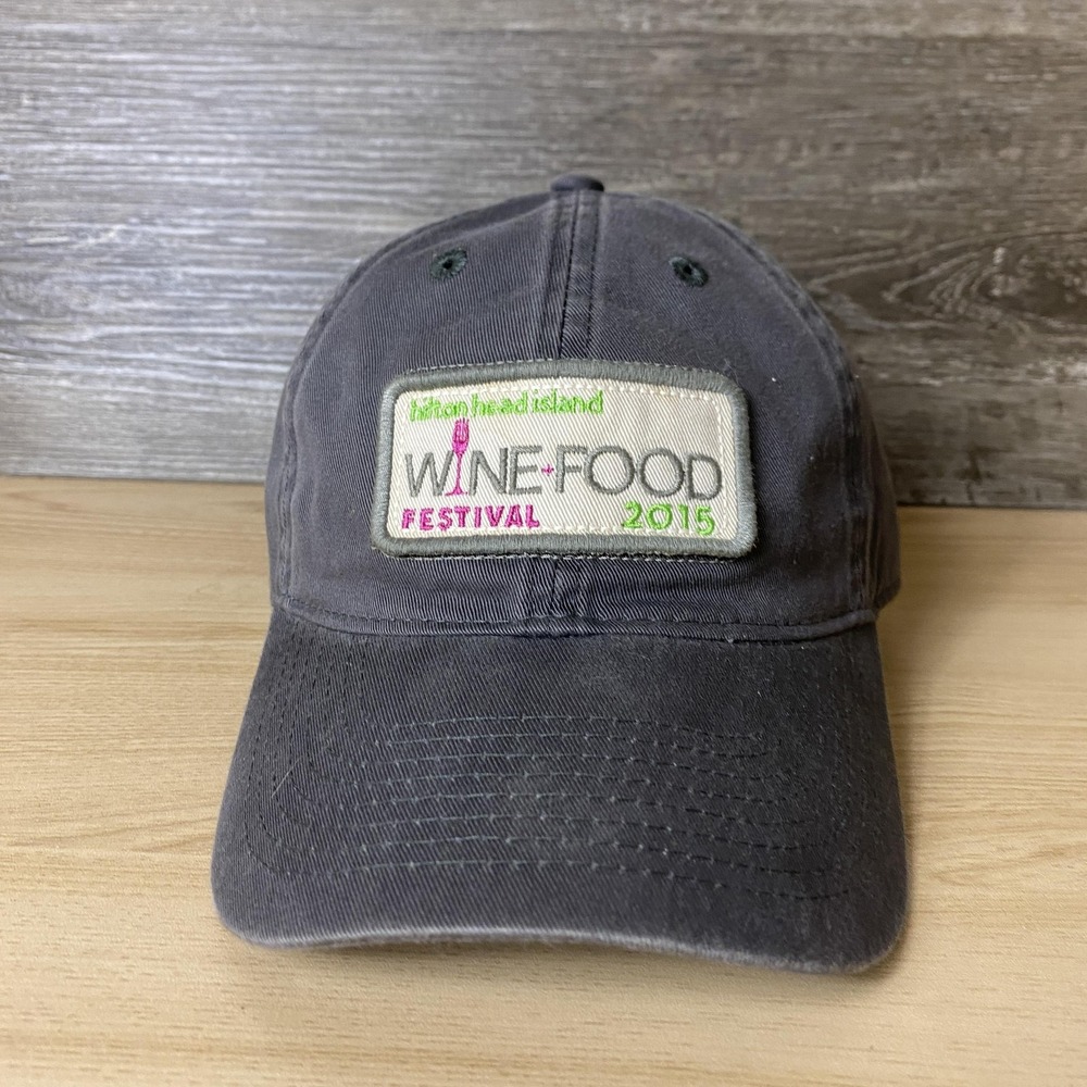 Hilton Head Island Hat Cap Strap Back Gray Patch Wine Food Festival 2015